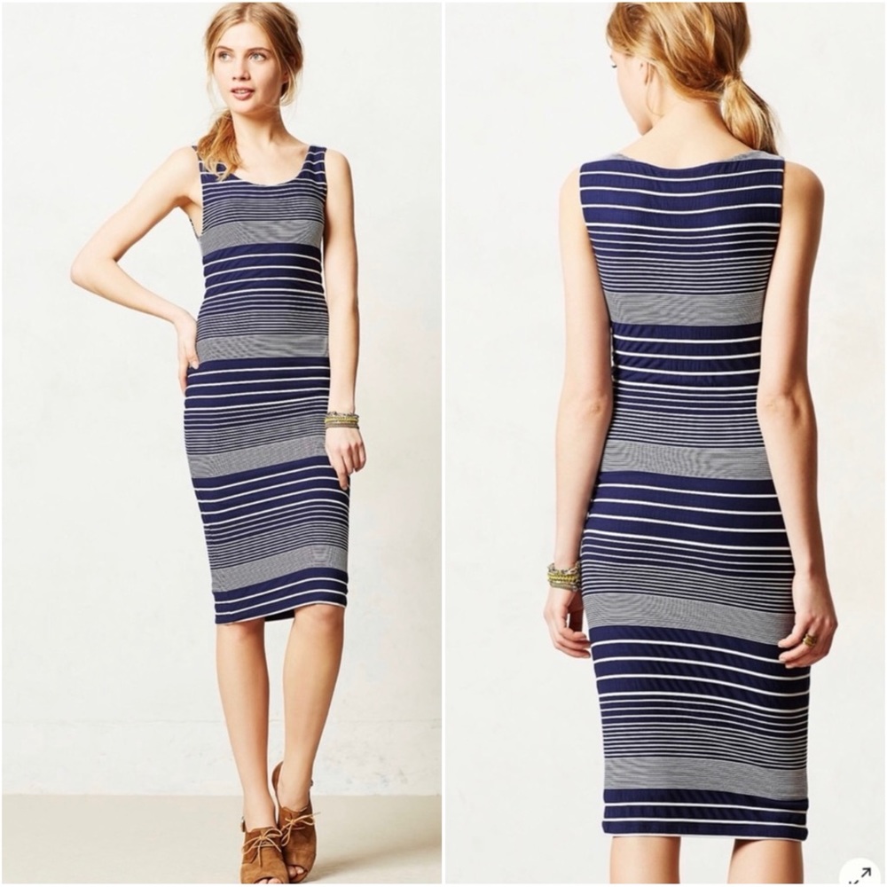 Maeve Edisto Column Navy Blue White Stripe Size XS